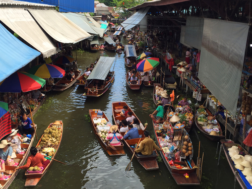 Floating Market Combined Rose Garden Tour